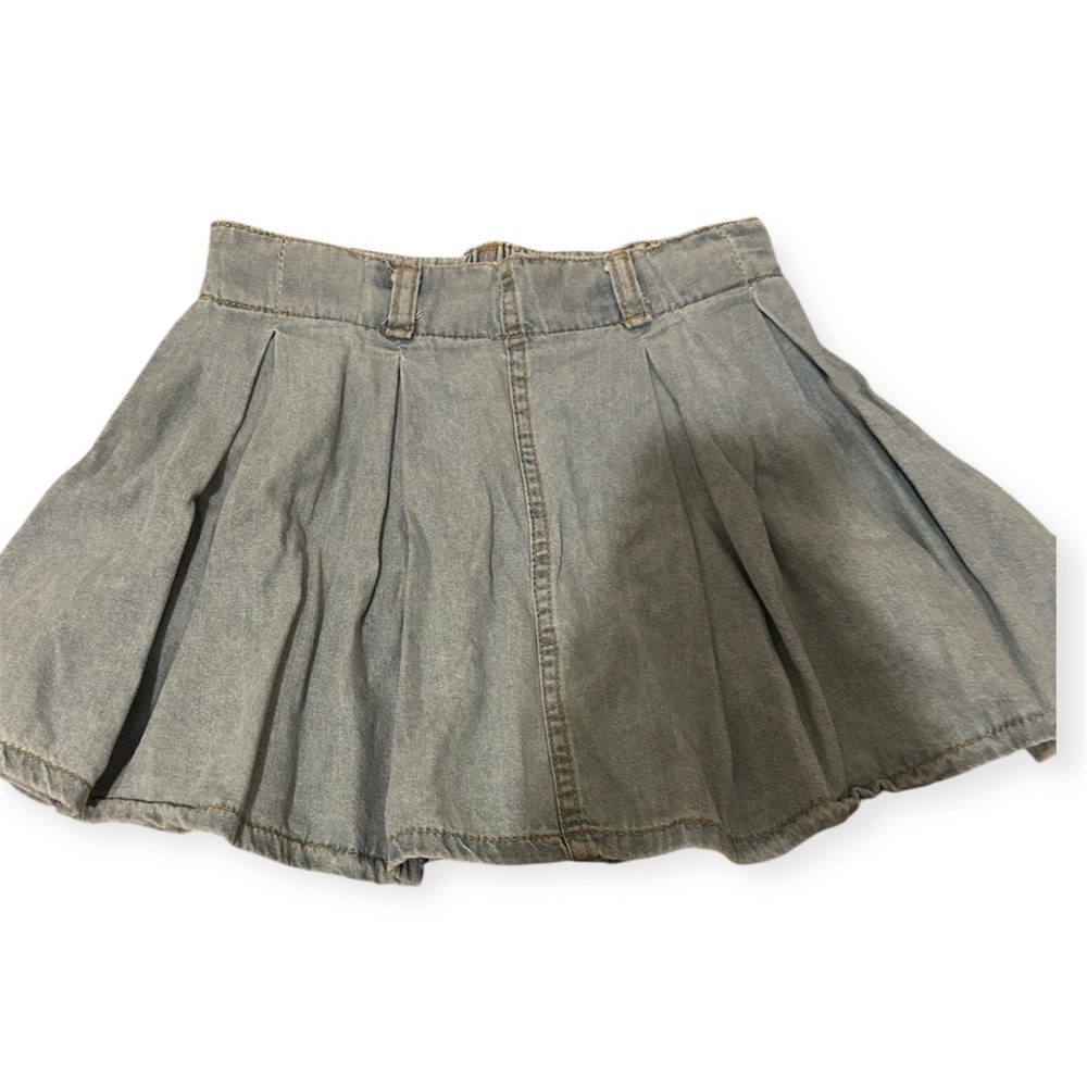 Denim Pleated Skirt